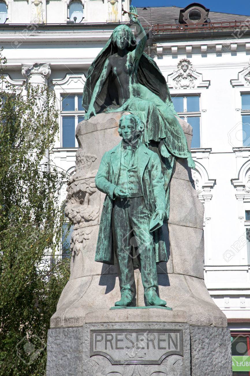 The Preseren Monument in Ljubljana